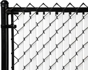 Made in America Privacy Inserts for Chain-Link Fence, Double-Wall Vertical Bottom-Locking Slats for 5' Fence Height (White)