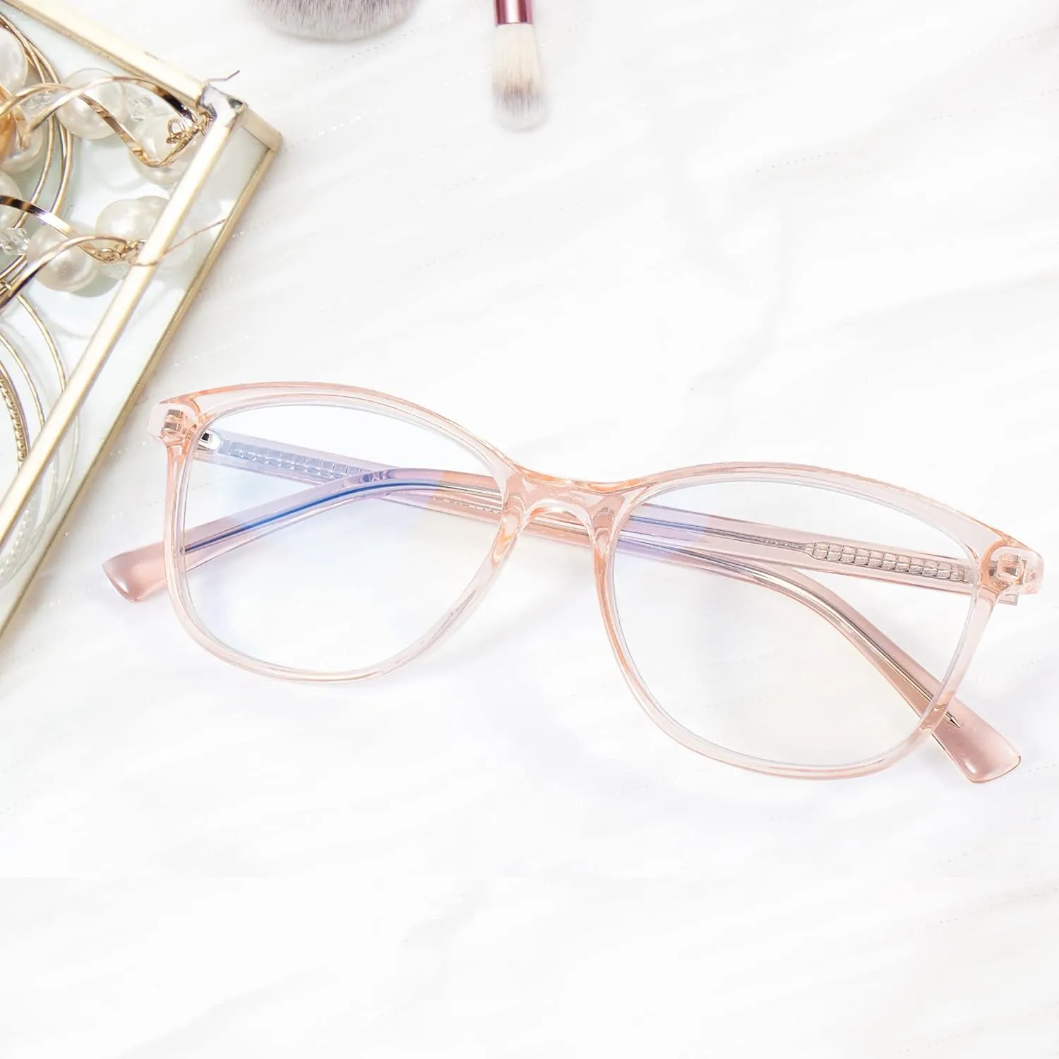 Madison Avenue 2 Pack Square Vintage TR90 Blue Light Blocking Reading Glasses for Women, Anti Glare/Eyestrain Computer Readers Blue/Brown 1.0