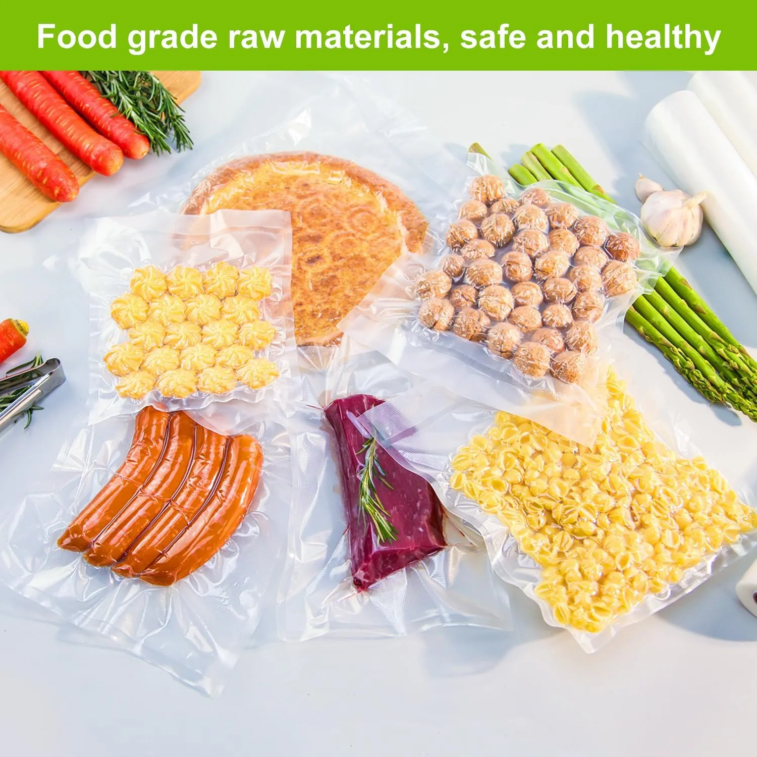 MAGIC SEAL 4 Rolls 11”x 16.4' Vacuum Sealer Bags for Food Saver, Puncture Prevention Seal Storage Textured Bags, BPA Free, Commercial Grade - NOT Work with MAGIC SEAL MS175