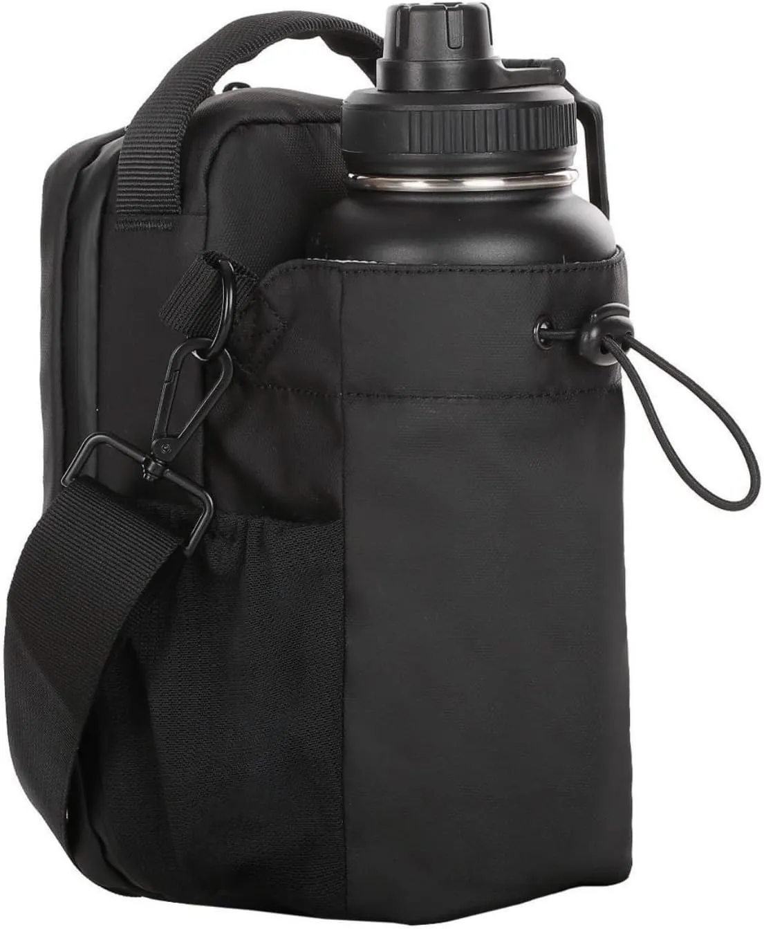 Magnetic Bottle Bag for Gym Yoga, Magnetic Water Bottle Sling Bag with Lockable Zippers, Anti-Theft Crossbody Bags for Men/Women, Phone Accessible Fitness Sling Pack for Sports, Travel, Work