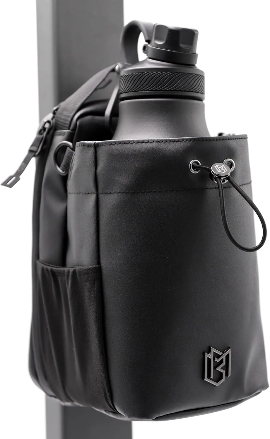 Magnetic Bottle Sling Bag for Men and Women | Gym Bag for Gym, Travel, Work, and Sports | Keep Your Items off the Dirty Gym Floor With Magnetic Attachment (Black - 64 oz)