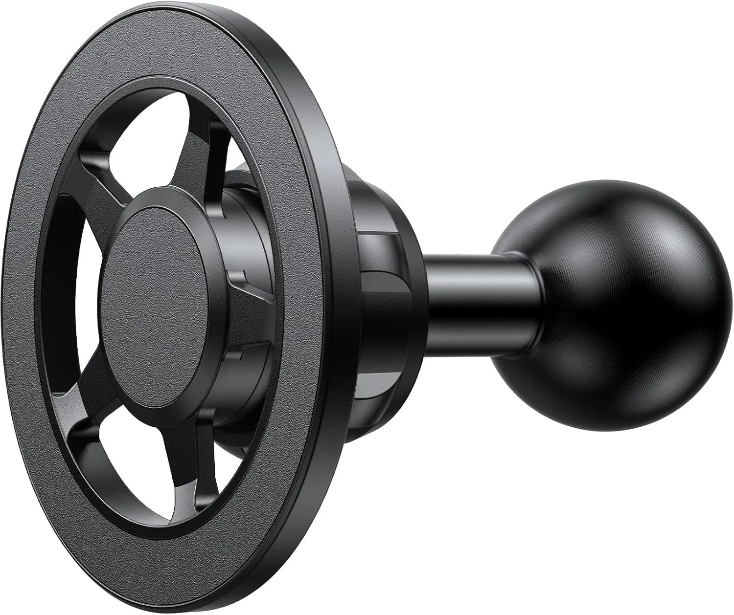 Magnetic Cell Phone Holder Base with 1" Ball for MagSafe iPhone 12-16 Series, Compatible with RAM mounts and Other B Size Ball Double Socket Arm