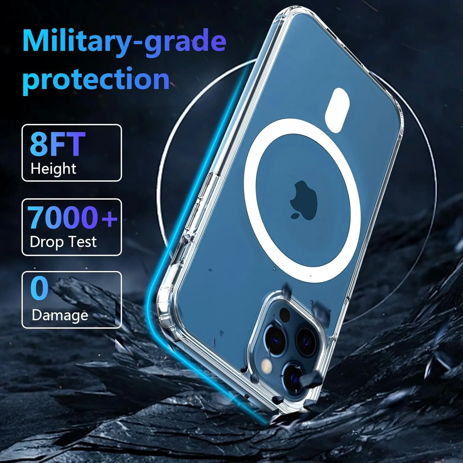 Magnetic for iPhone X/XS Case,Compatible with MagSafe,Not Yellowing＆Military Grade Protection,Ultra Thin Shockproof Phone Case for iPhone X/XS-Clear
