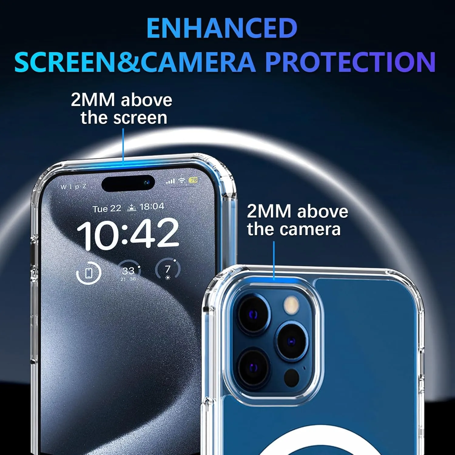 Magnetic for iPhone X/XS Case,Compatible with MagSafe,Not Yellowing＆Military Grade Protection,Ultra Thin Shockproof Phone Case for iPhone X/XS-Clear