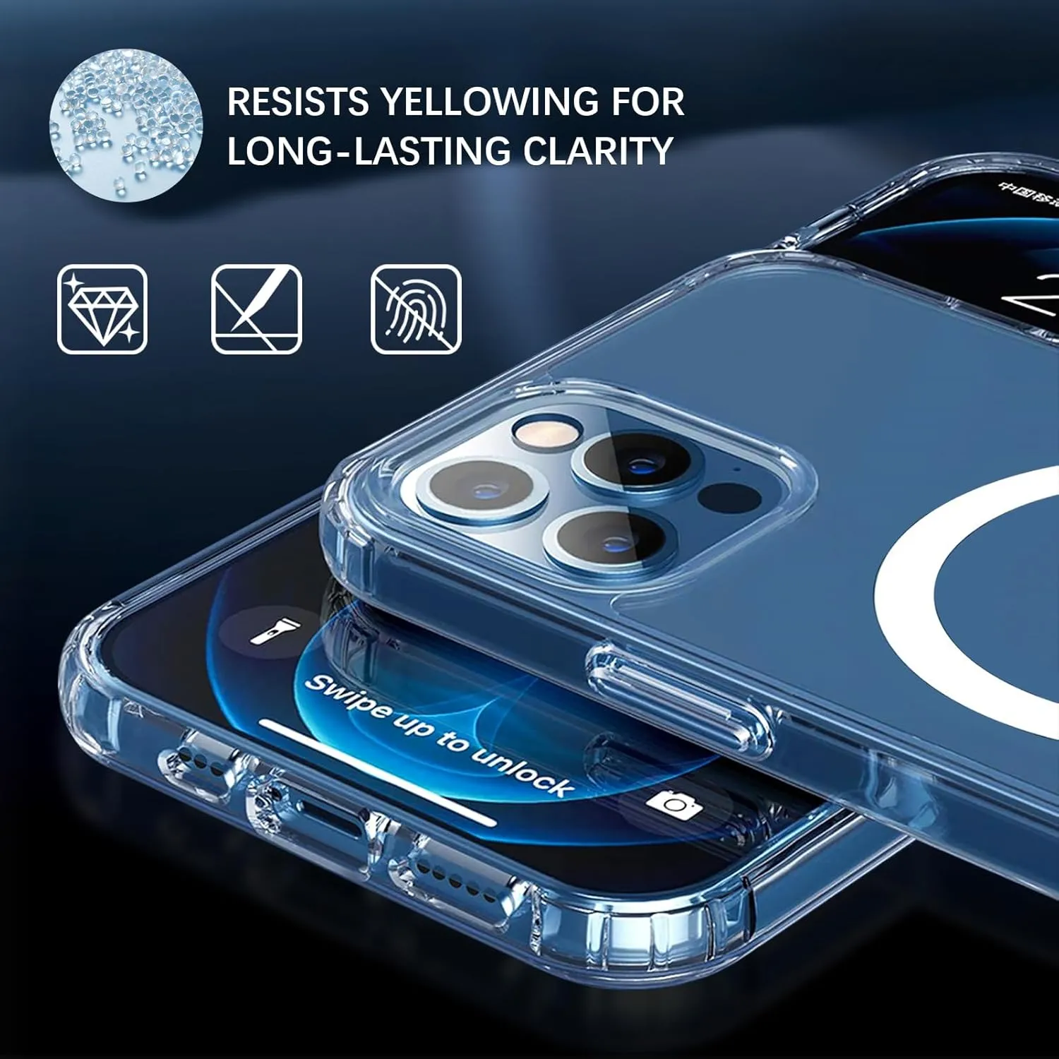 Magnetic for iPhone X/XS Case,Compatible with MagSafe,Not Yellowing＆Military Grade Protection,Ultra Thin Shockproof Phone Case for iPhone X/XS-Clear