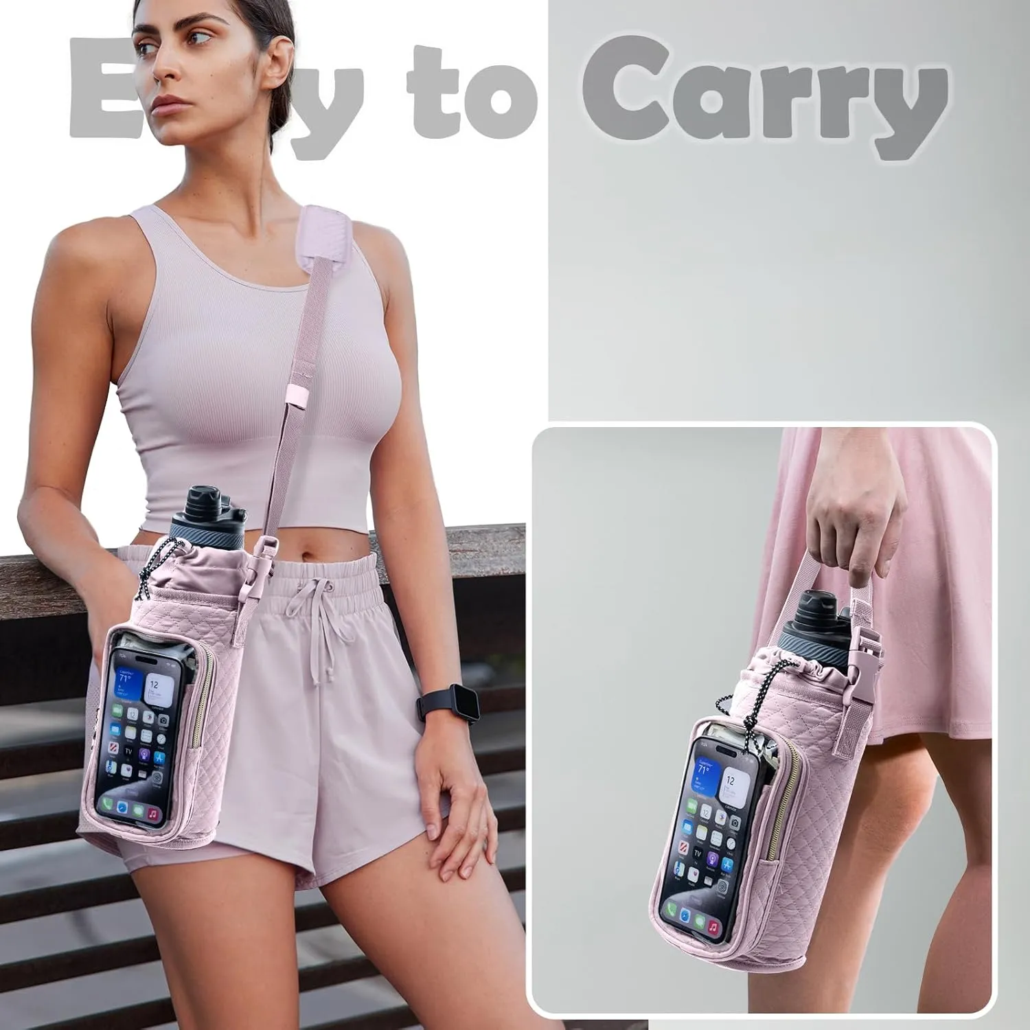 Magnetic Gym Bag Bottle Holder - Phone Holder - Bottle Sling Bag Essentials, Gym Gifts for Men and Women