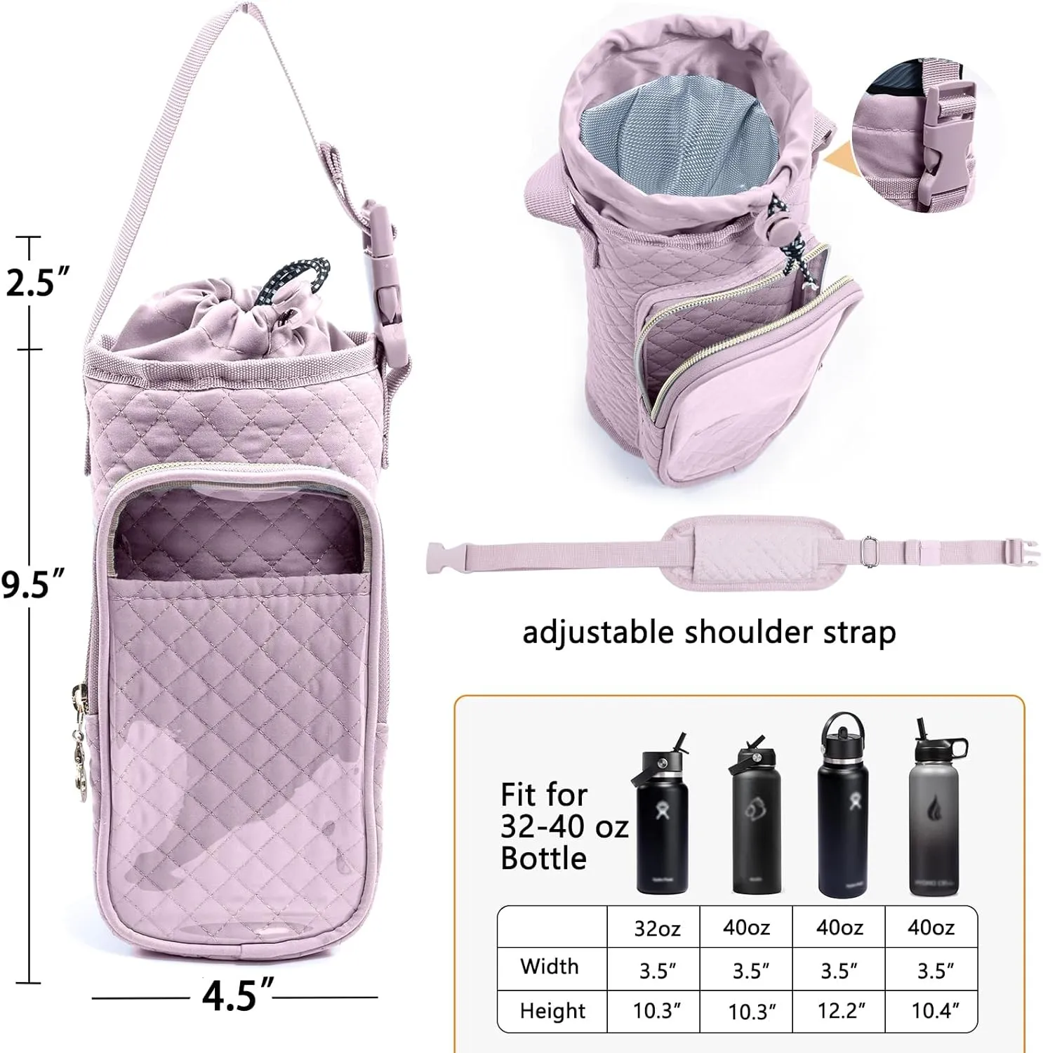 Magnetic Gym Bag Bottle Holder - Phone Holder - Bottle Sling Bag Essentials, Gym Gifts for Men and Women