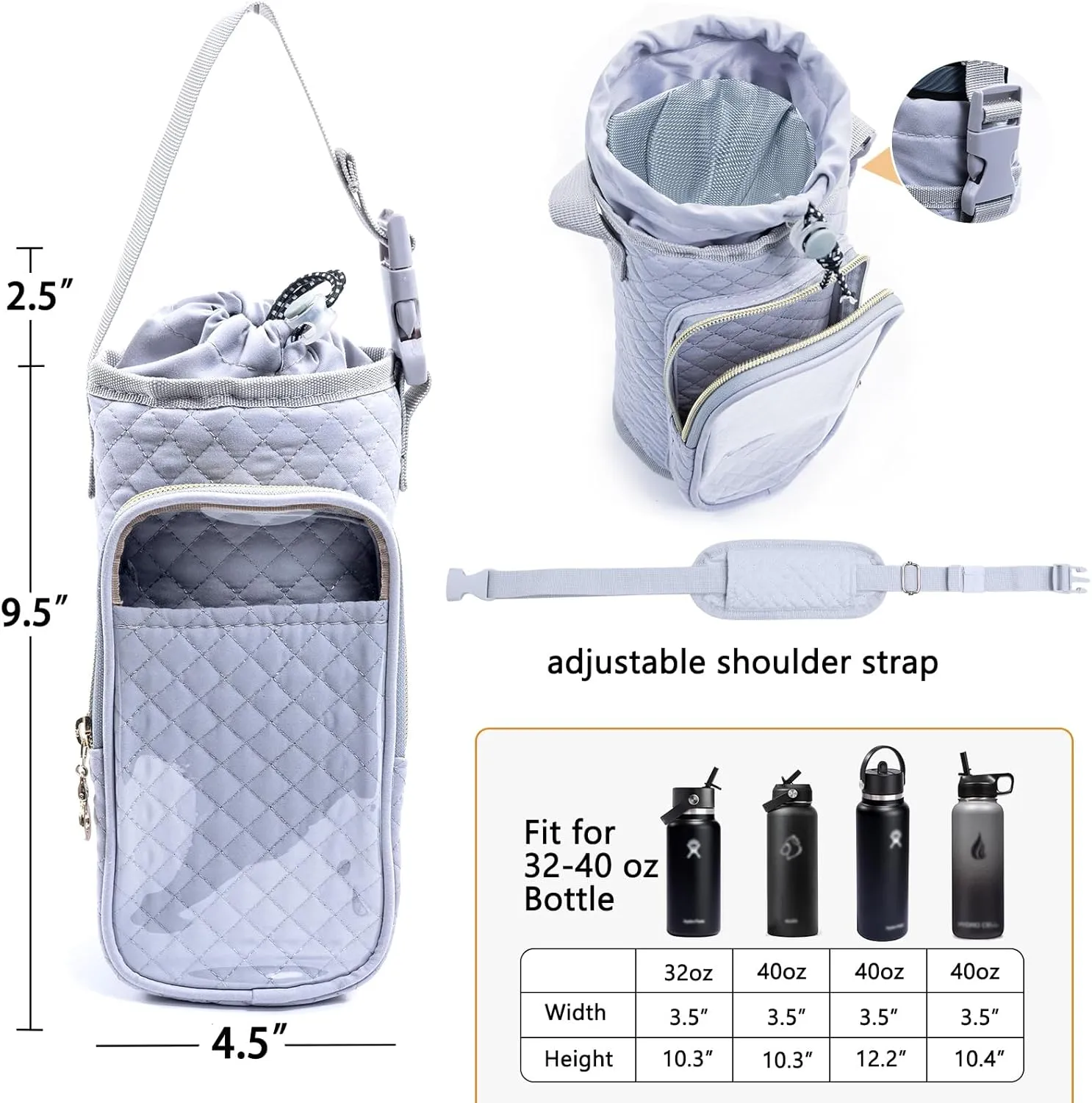 Magnetic Gym Bag Bottle Holder - Phone Holder - Bottle Sling Bag Essentials, Gym Gifts for Men and Women