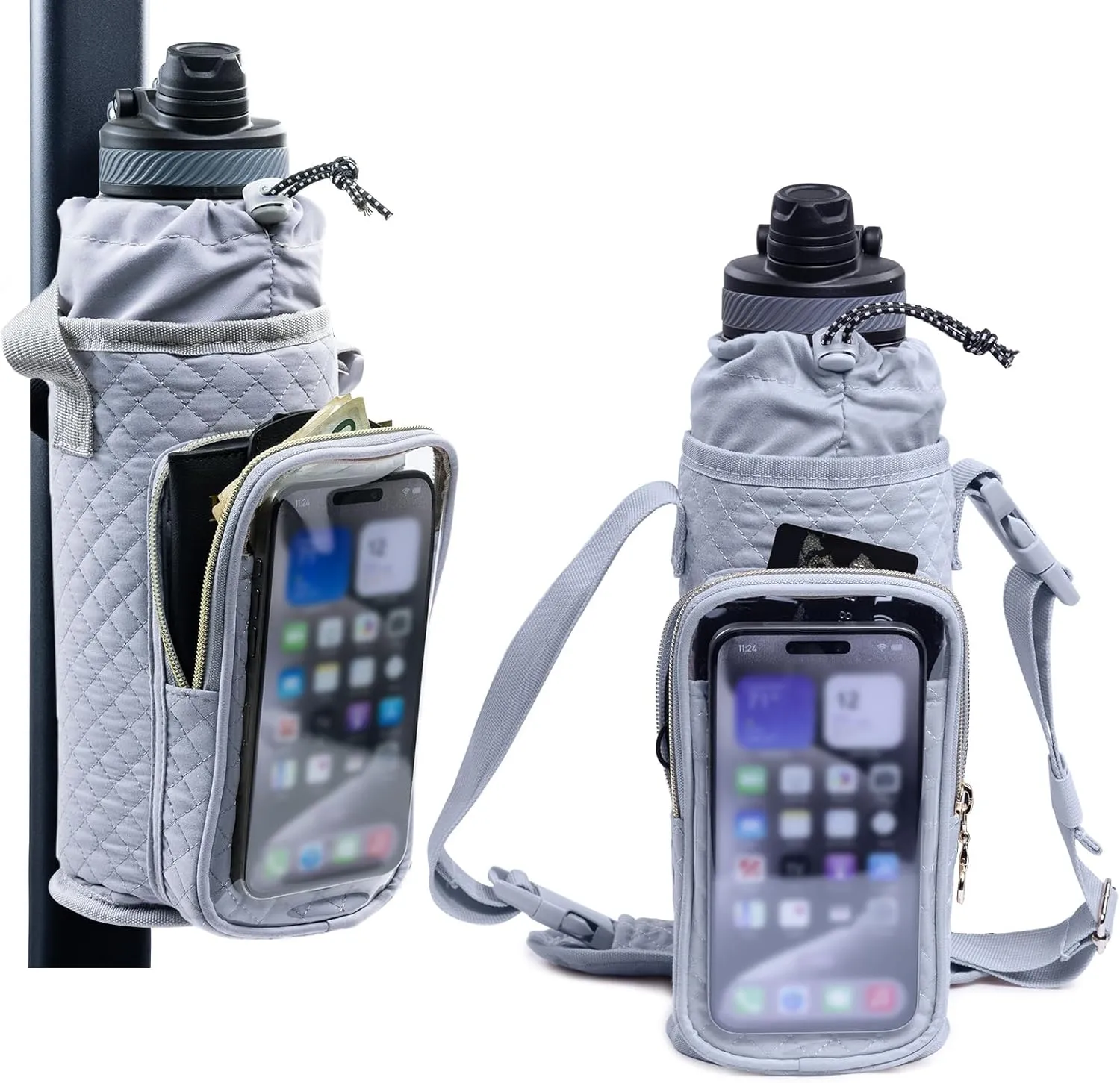 Magnetic Gym Bag Bottle Holder - Phone Holder - Bottle Sling Bag Essentials, Gym Gifts for Men and Women