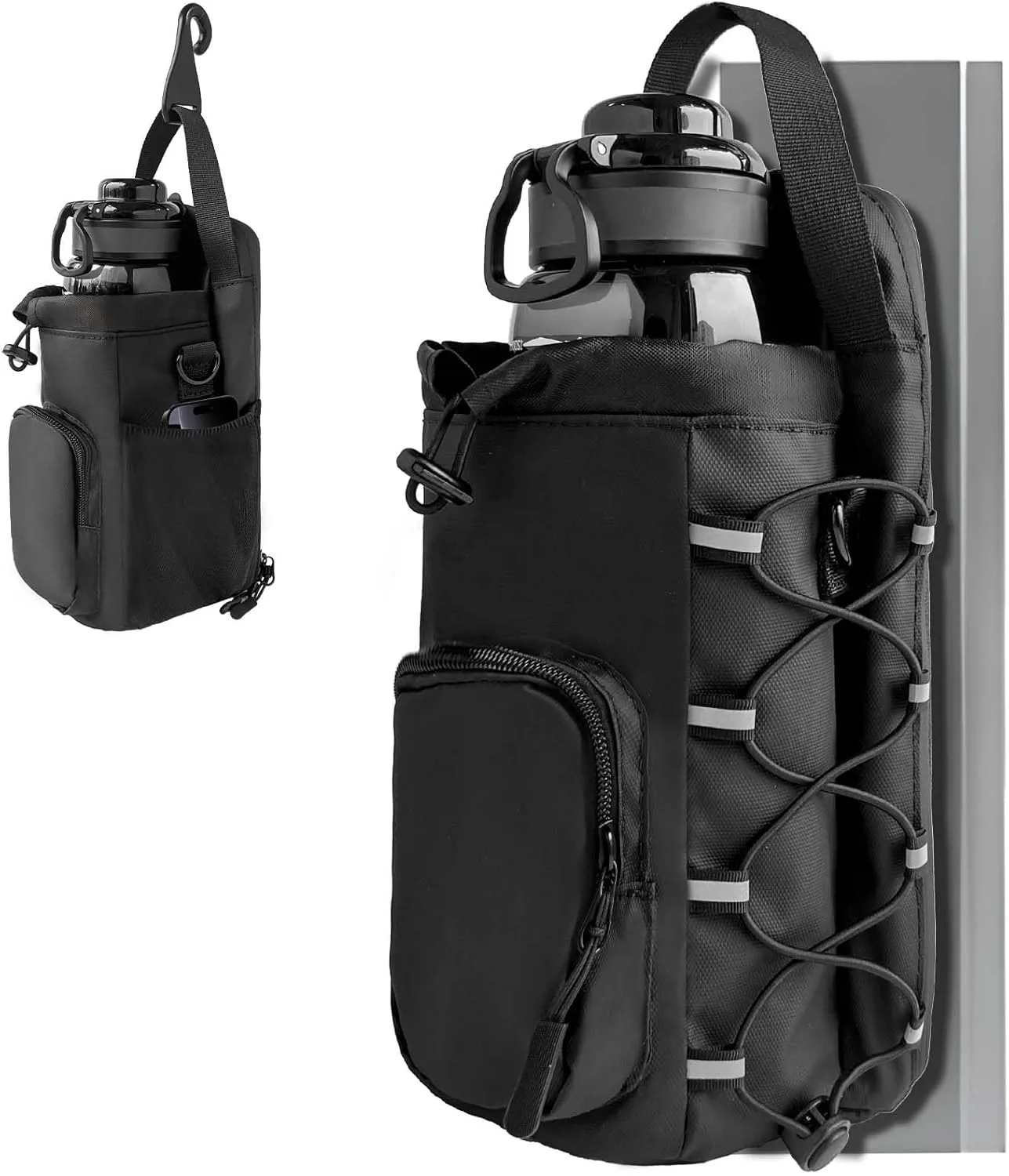 Magnetic Gym Bag for Men and Women, Magnetic Water Bottle Holder for Gym 60oz, Small Gym Bag, Gym Gifts for Women and Men (Black)