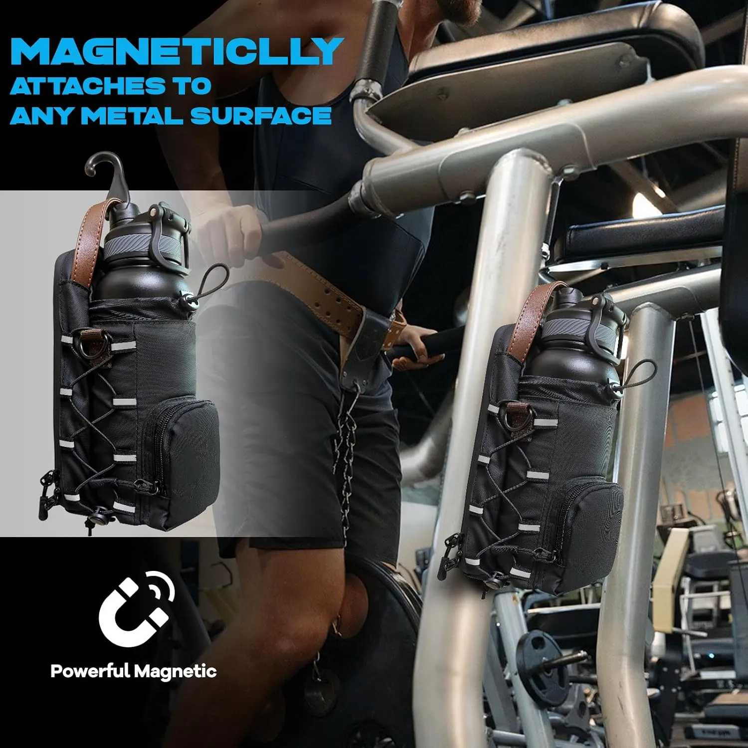 Magnetic Gym Bag for Men and Women, Magnetic Water Bottle Holder for Gym, Small Gym Bag, Gym Gifts for Women and Men