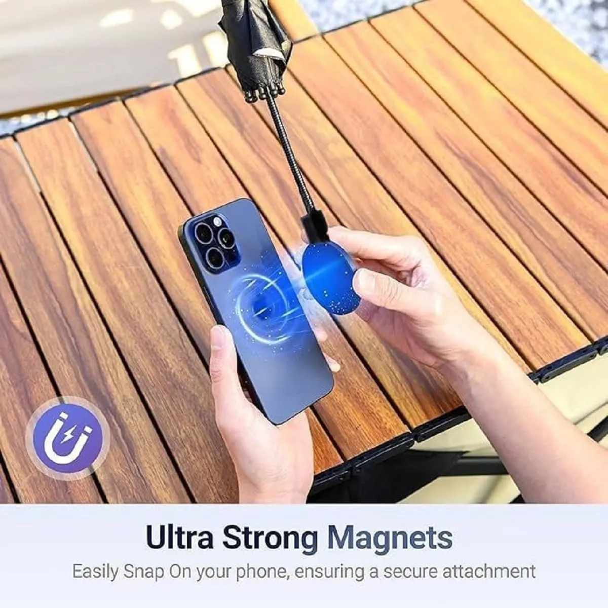 Magnetic Phone Sun Shade Shield Umbrella,2025 New Phone Umbrella for Sun,Universal Blocker Cover Visor for Beach Pool Outdoor Tiktok YouTube Video Photo Watching Shooting Anti-Glare (Black)