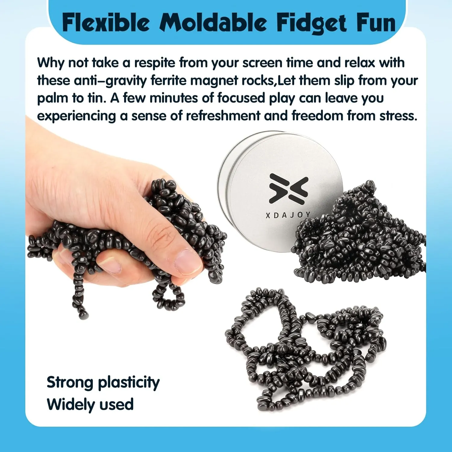 Magnetic Putty Black Over 600PCS Mini Magnet Balls Ferrite Stones Magnetic Fidget Satisfying Desk Toys Fidget Putty for Adults and Desk Toys for Office