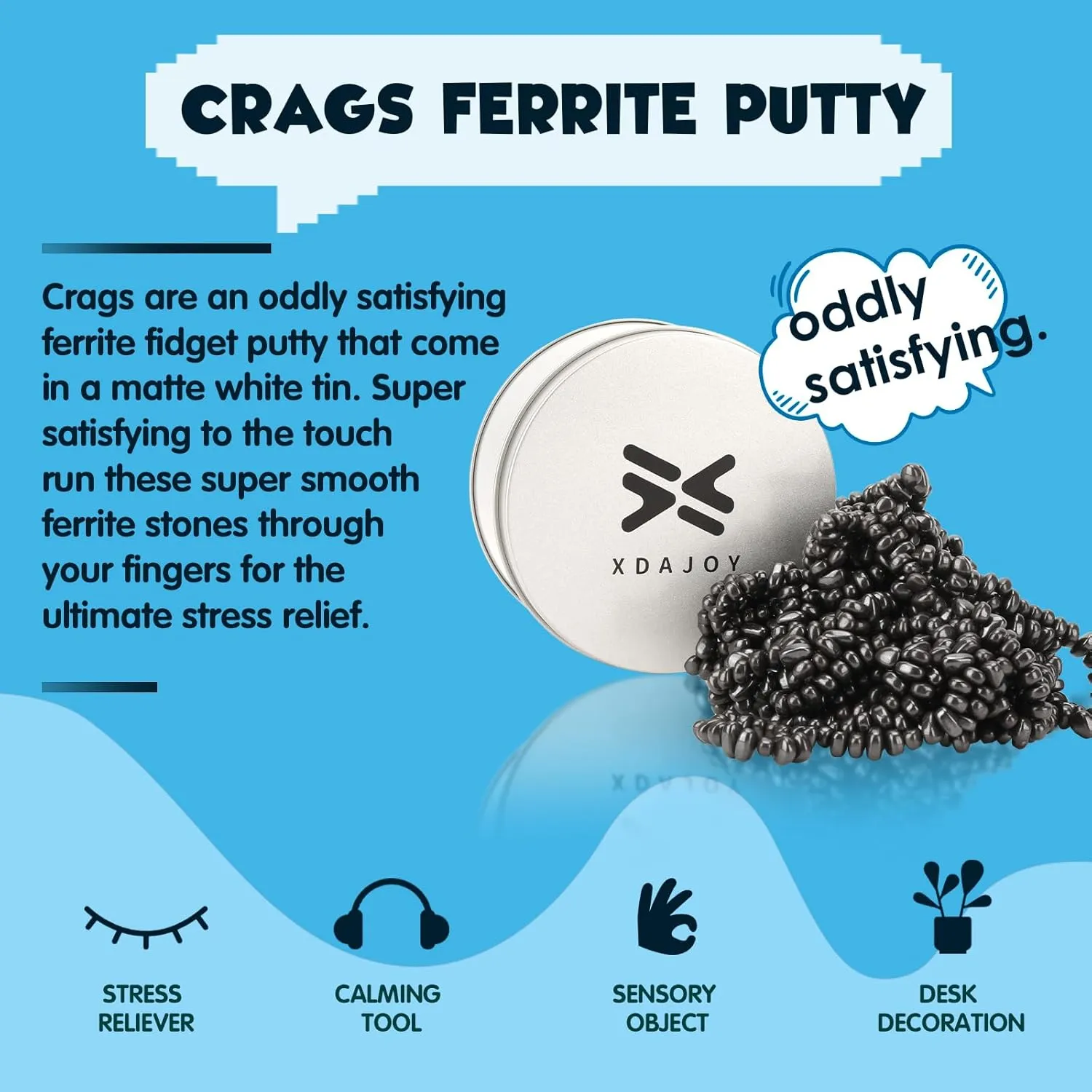 Magnetic Putty Black Over 600PCS Mini Magnet Balls Ferrite Stones Magnetic Fidget Satisfying Desk Toys Fidget Putty for Adults and Desk Toys for Office