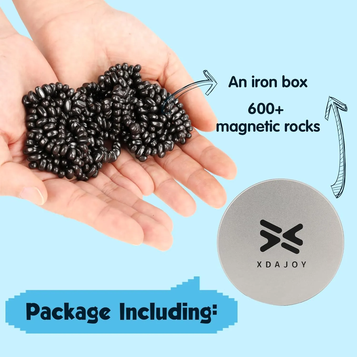Magnetic Putty Black Over 600PCS Mini Magnet Balls Ferrite Stones Magnetic Fidget Satisfying Desk Toys Fidget Putty for Adults and Desk Toys for Office