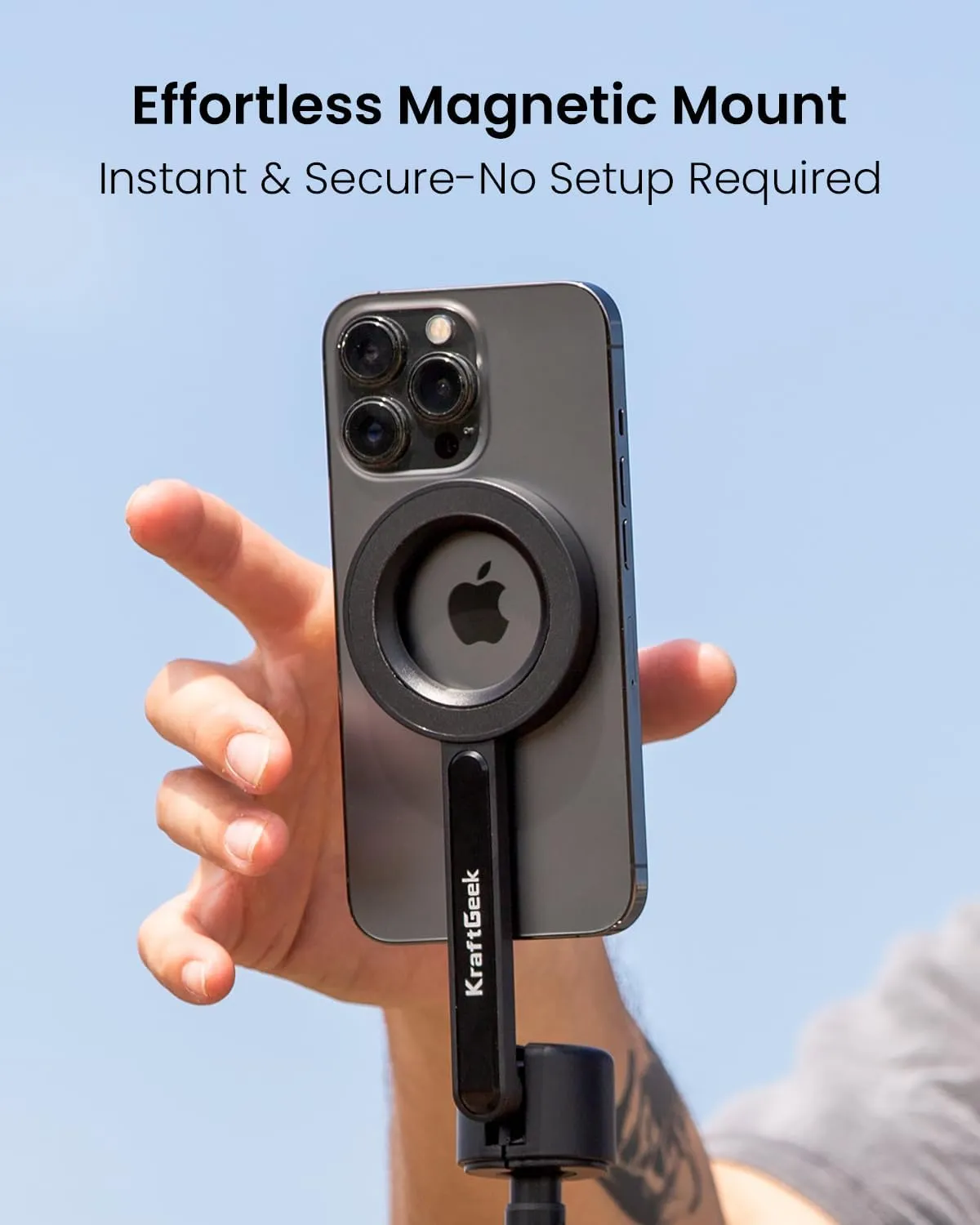 Magnetic Tripod for iPhone, 64” Selfie Stick for iPhone Magsafe, Phone Tripod Stand with Remote for Cell Phone Video Recording Travel