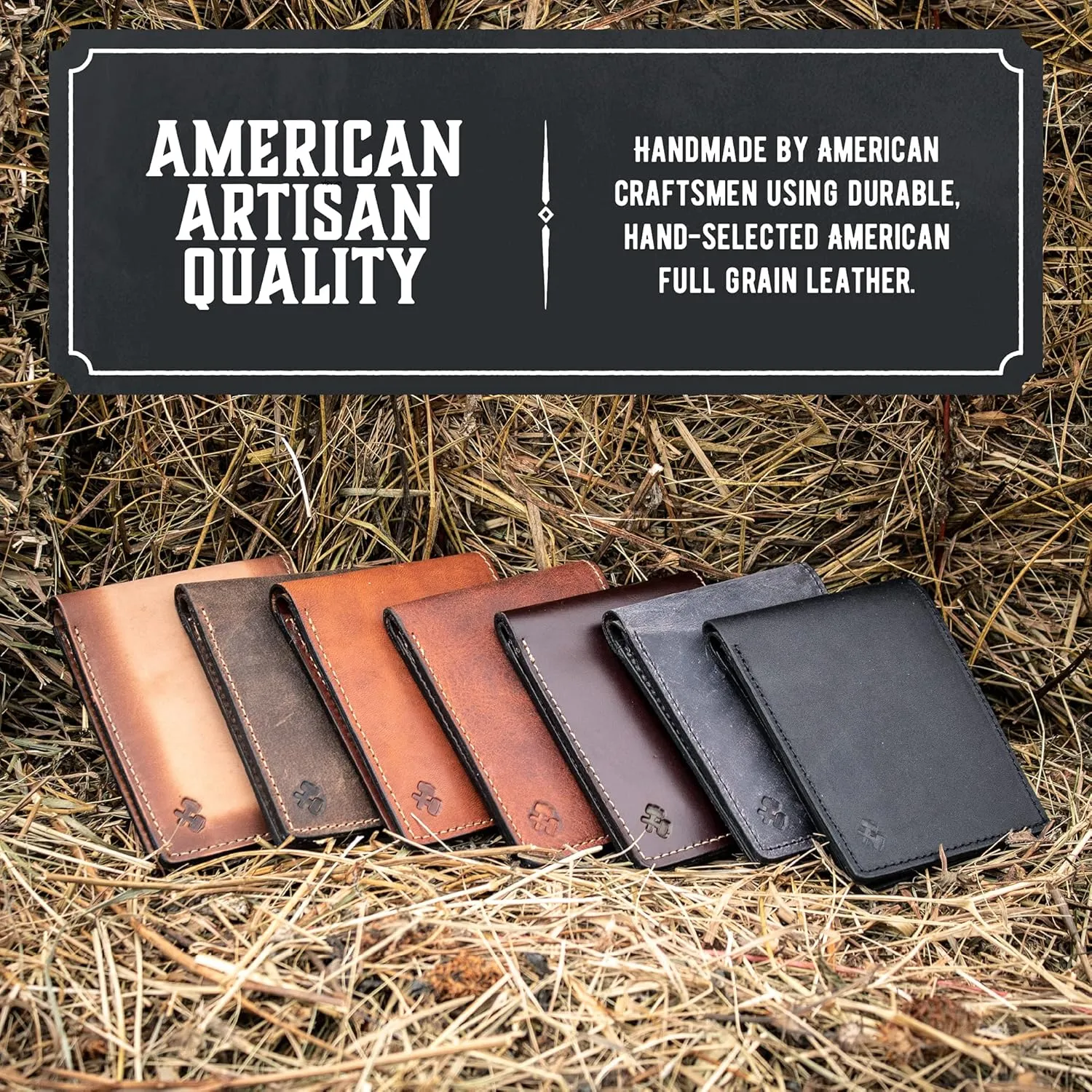Main Street Forge Bifold Leather Wallet For Men | Made in USA | Mens Bifold Wallets | American Made | Avalanche Gray