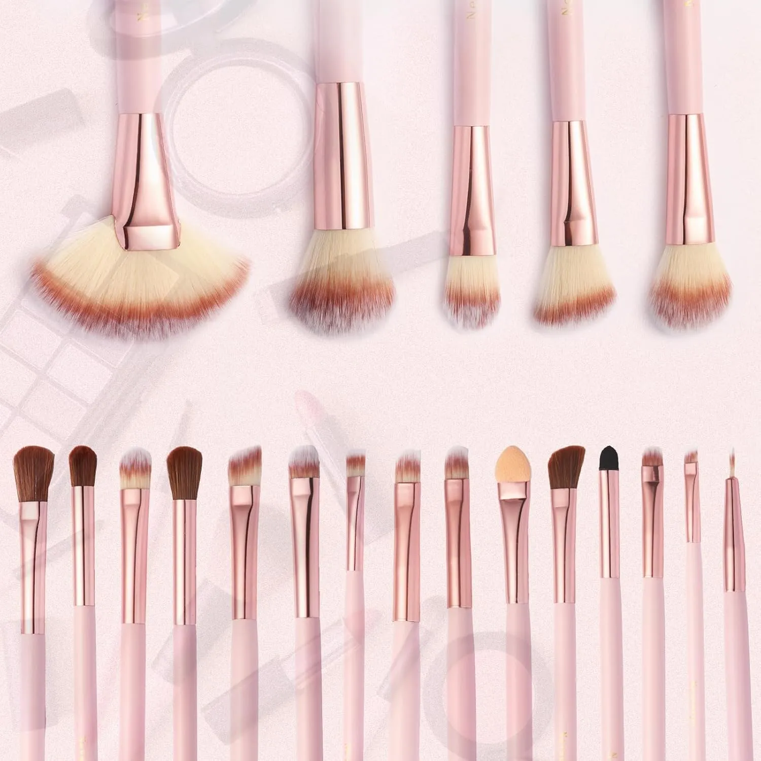 Makeup Brush Set, NEVSETPO Travel Makeup Brushes Travel Size Essentials Kit with Case Synthetic Kabuki Foundation Powder Concealers Eye shadows Blush Bag Gifts for Her Pink