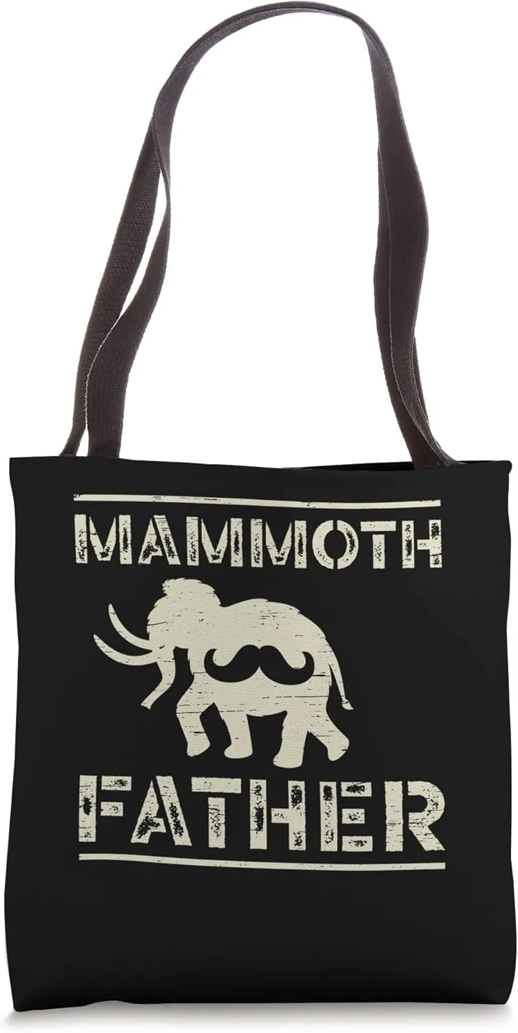 Mammoth Father Long Tusks Father's Day Woolly Animals Tote Bag