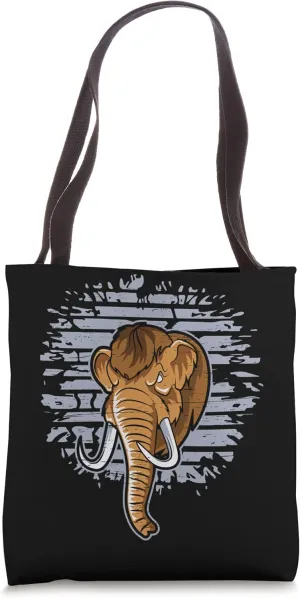 Mammoth Head Long Tusks Woolly Animals Tote Bag