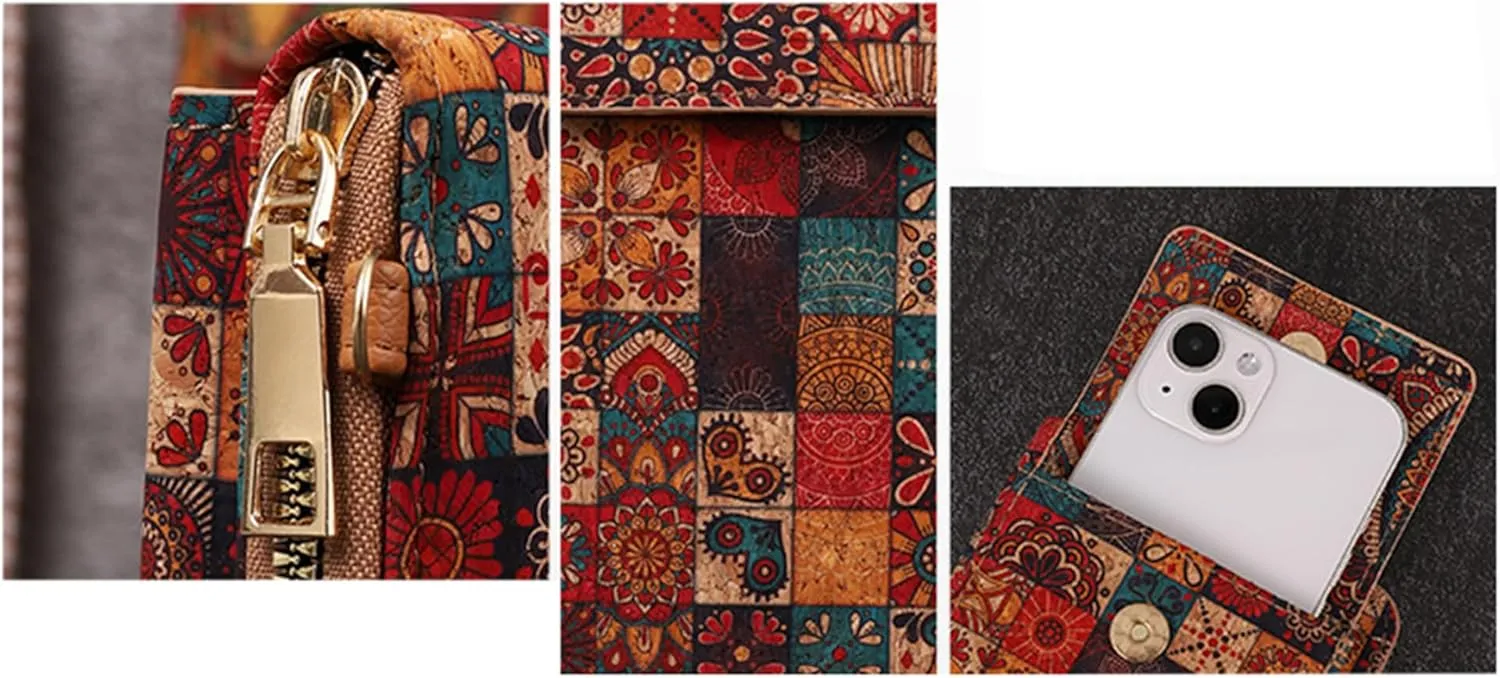 Mandala Bohemian Small Purses for Women Crossbody Strap Bag Cell Phone Wallet Cellphone Cross Body Case Flower with Pocket