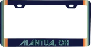 Mantua Ohio Car Metal License Plate Frame Retro Design