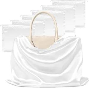 Manyshofu 7 Pack Satin Dust Bags for Handbags & Shoes - White Drawstring Bags, Dustproof Protector Travel Storage Pouch (23.6 x 19.6)