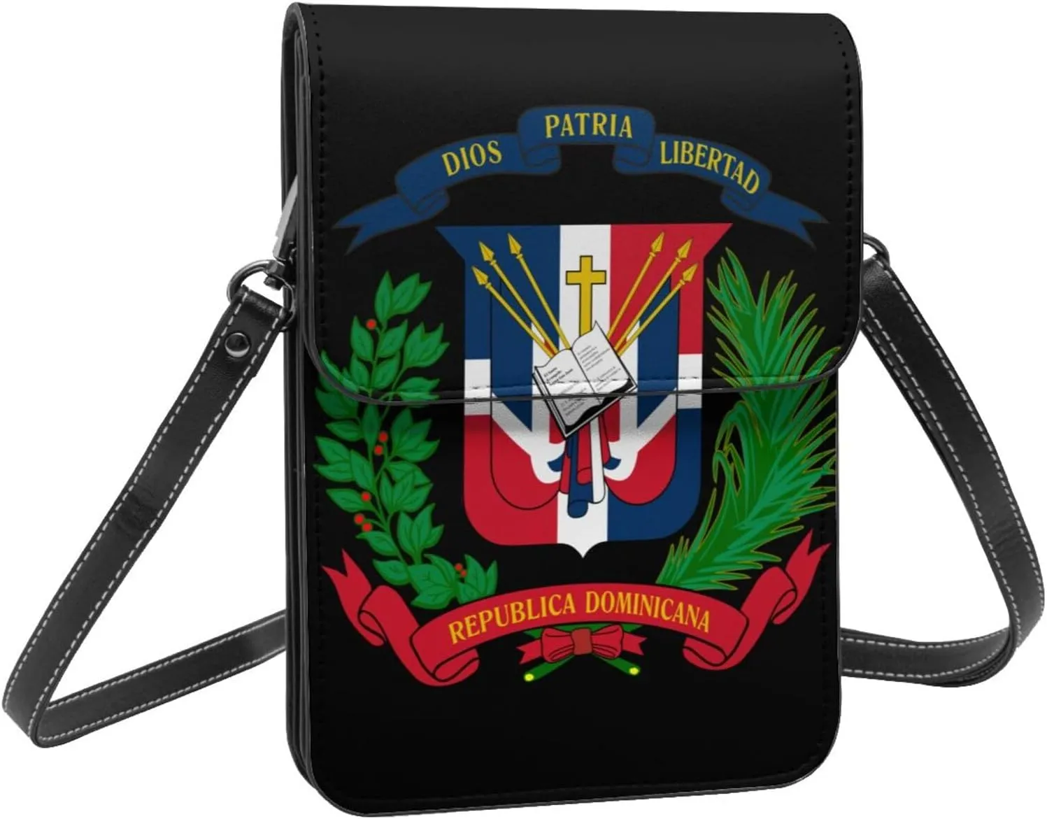 Marijuana Weed Leaf Leather Crossbody Cell Phone Purse Small Wallet Bags Adjustable Phone Bag for Women