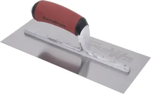 Marshalltown Finishing Trowel,11 Inch by 4 1/2 Inch, Perfect for Spackling, Sheetrock, Stucco, Concrete, EIFS and More, Durasoft Curved Handle, Stainless Steel Blade, Xtralite Mounting,MXS1SSD
