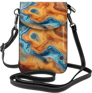 Martian surface Small Cell Phone Purse Leather Crossbody Flip Phone Bag - Soft and Durable, Essential for Outdoor Travel, Magnetic Snap Design