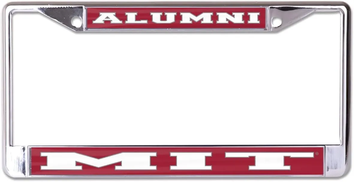 Massachusetts Institute of Technology Alumni On Red Chrome License Plate Frame