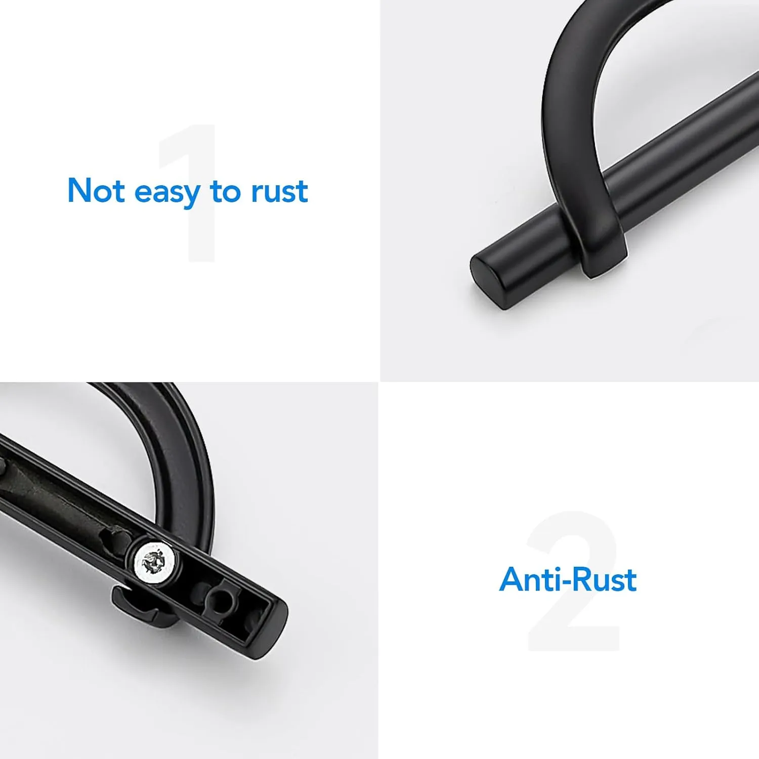 Matte Black Cabinet Pulls, 5 Inch Hole Center, 128 mm, Curved Design Cabinet Handles for Kitchen,Cupboard, Drawer & Bathroom 10 Pack