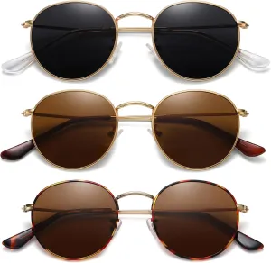 MEETSUN Round Polarized Sunglasses for Women Men Classic Retro Metal Frame Sun Glasses UV Protection