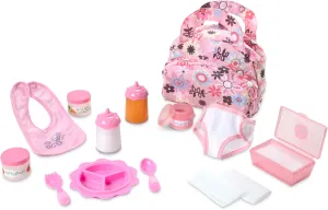 Melissa & Doug Doll Feeding and Changing Accessories - Bib, Bag, Diaper, Wipes, Utensils, Bottles 7.30 high x 11.20 wide x 14.30 deep