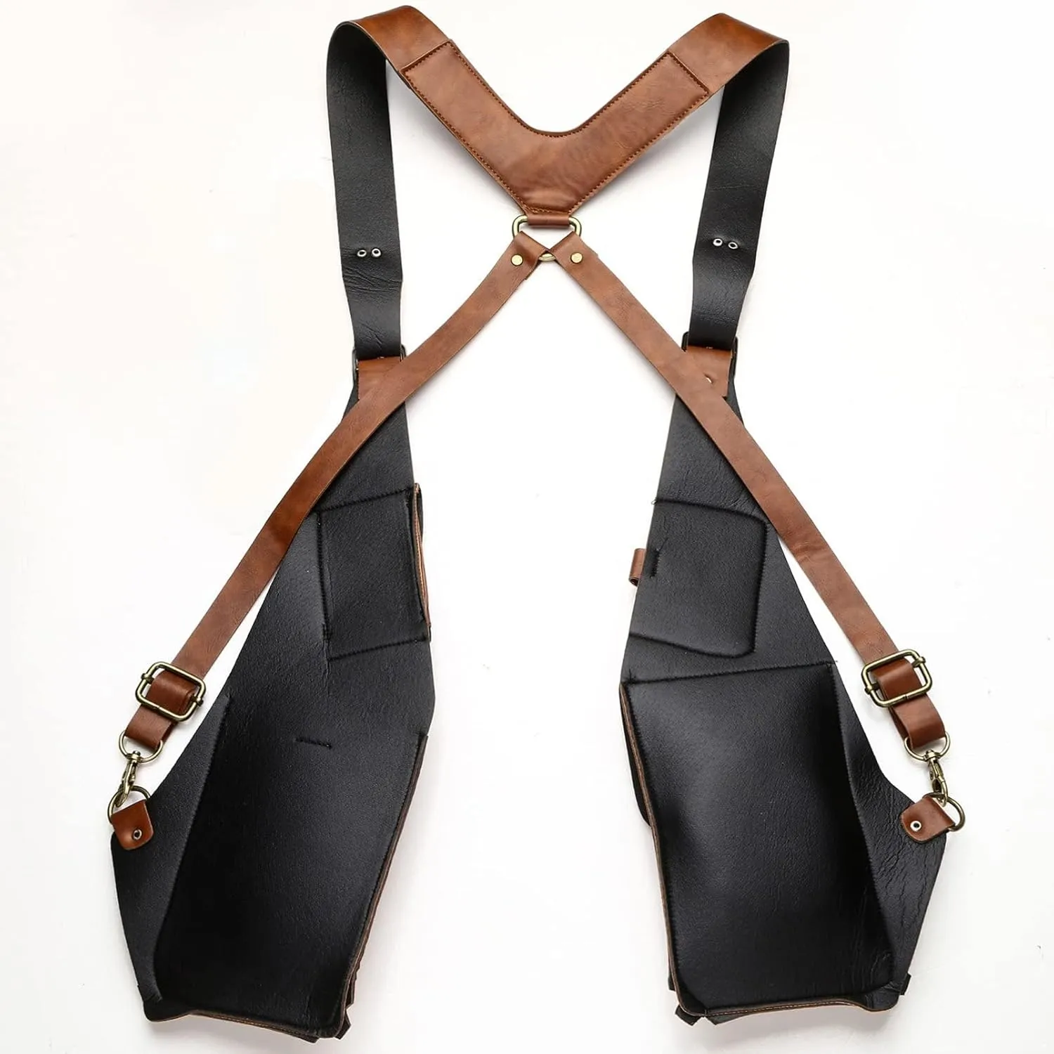 Men's PU Leather Shoulder Holster Anti-Theft Hidden Underarm Shoulder Bag Travel Bag Strap for Outdoor