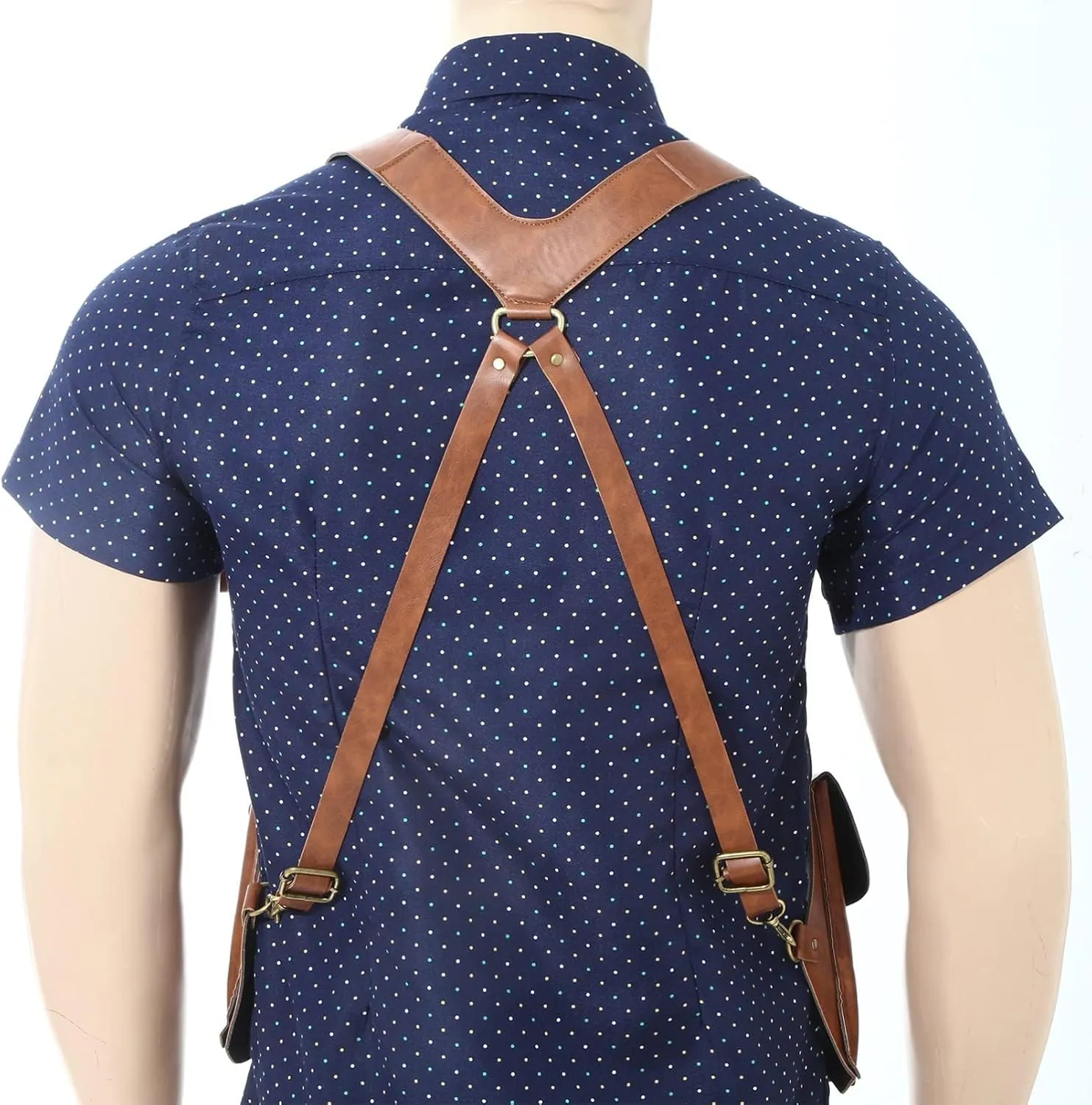 Men's PU Leather Shoulder Holster Anti-Theft Hidden Underarm Shoulder Bag Travel Bag Strap for Outdoor