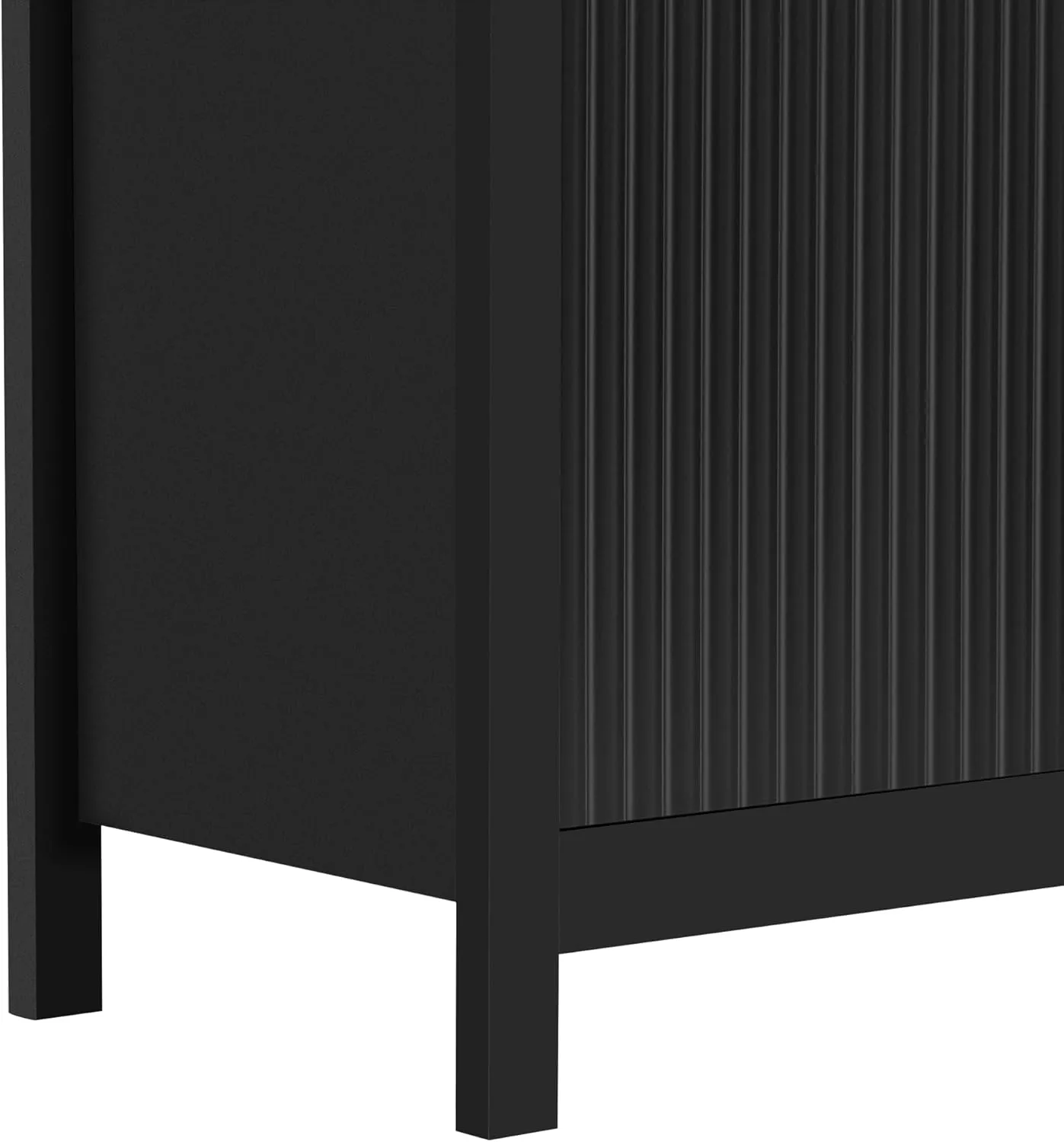 Merax Wave Design Entryway Cabinet with 3 Adjustable Shelves & 3 Drawers & Soft-Close Doors, Storage Console Table with Metal Handles for Study, Hallway, Living Room, Black