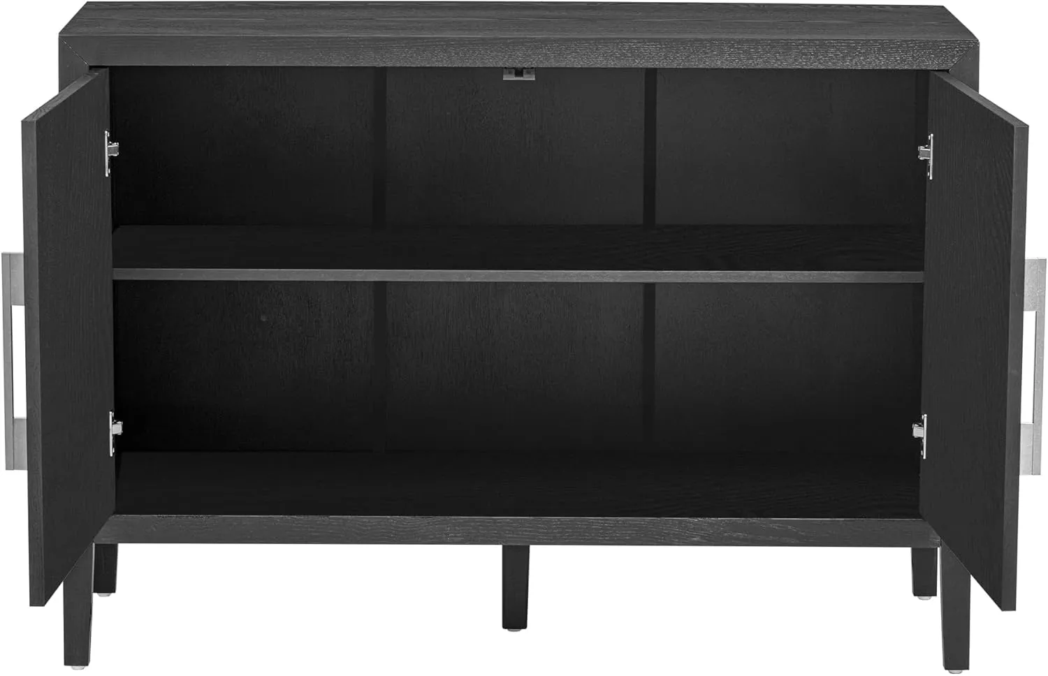 Merax Wood Farmhouse Buffet Sideboard with Metal Handles and 2 Doors, Coffee Bar Storge Cabinet Console Table for Living Room Bedroom Kitchen Hallway Black