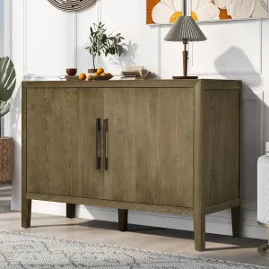 Merax Wood Farmhouse Buffet Sideboard with Metal Handles and 2 Doors, Coffee Bar Storge Cabinet Console Table for Living Room, Bedroom Kitchen, Hallway Espresso
