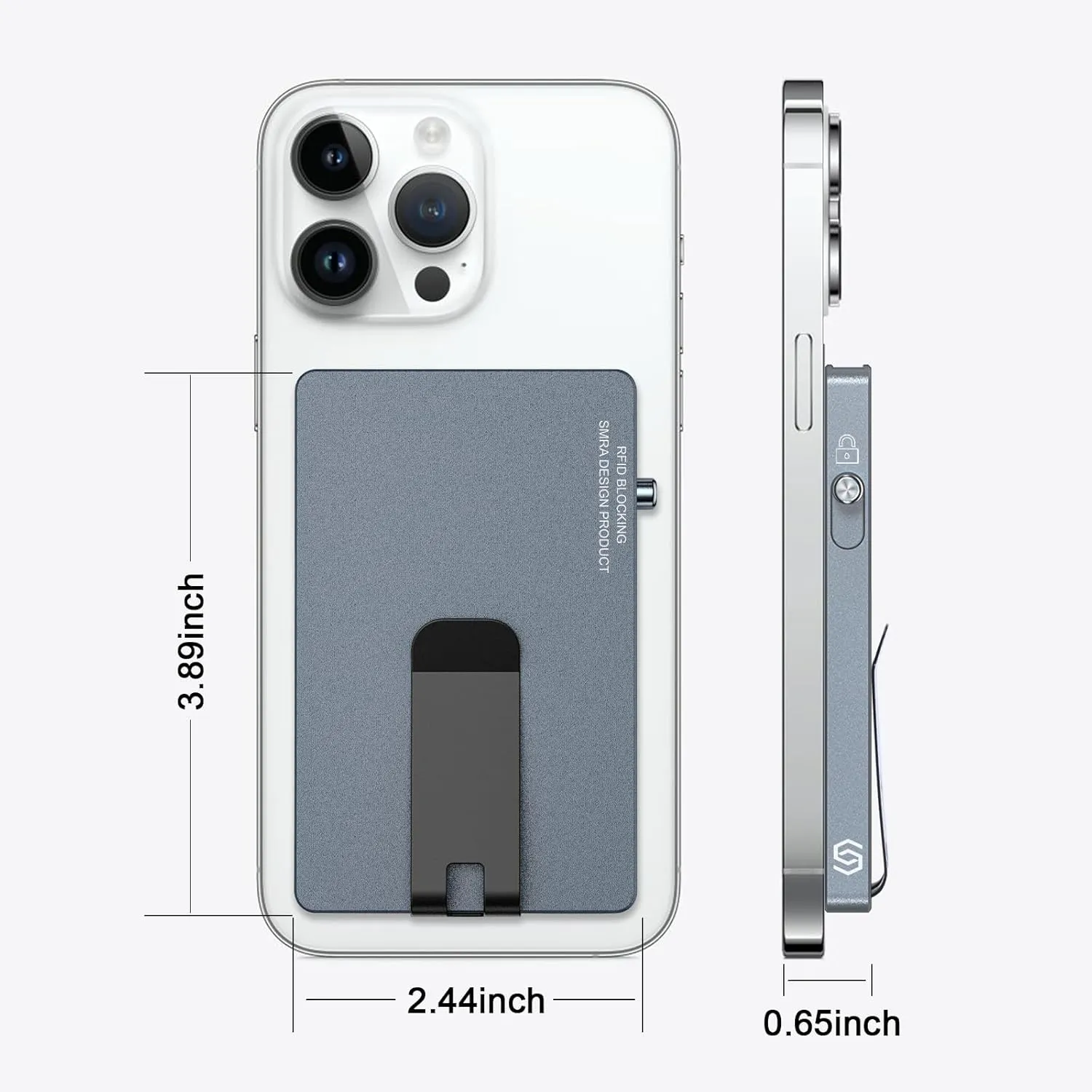 Metal Card Holder for Magsafe Wallet,Metal Magnetic Card Wallet for Men,Slim Card Case with Money Clip,Compatible with iPhone 16/15/14/13/12 Series (Magnetic Ring Included)