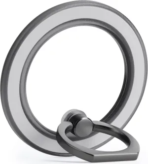 metisinno Magnetic Phone Ring Holder for iPhone 16 15 14 13 12 Magsafe Case - Magnetic Phone Grip - Adjustable Phone Finger Ring Grip - Remove for Wireless Charging Compatible - Black Translucent