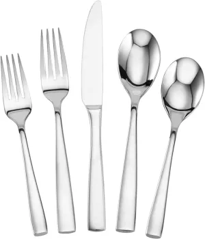 Mikasa, Delano Flatware Service for 4, 20 Piece Set, 18/0 Stainless Steel Silverware Set