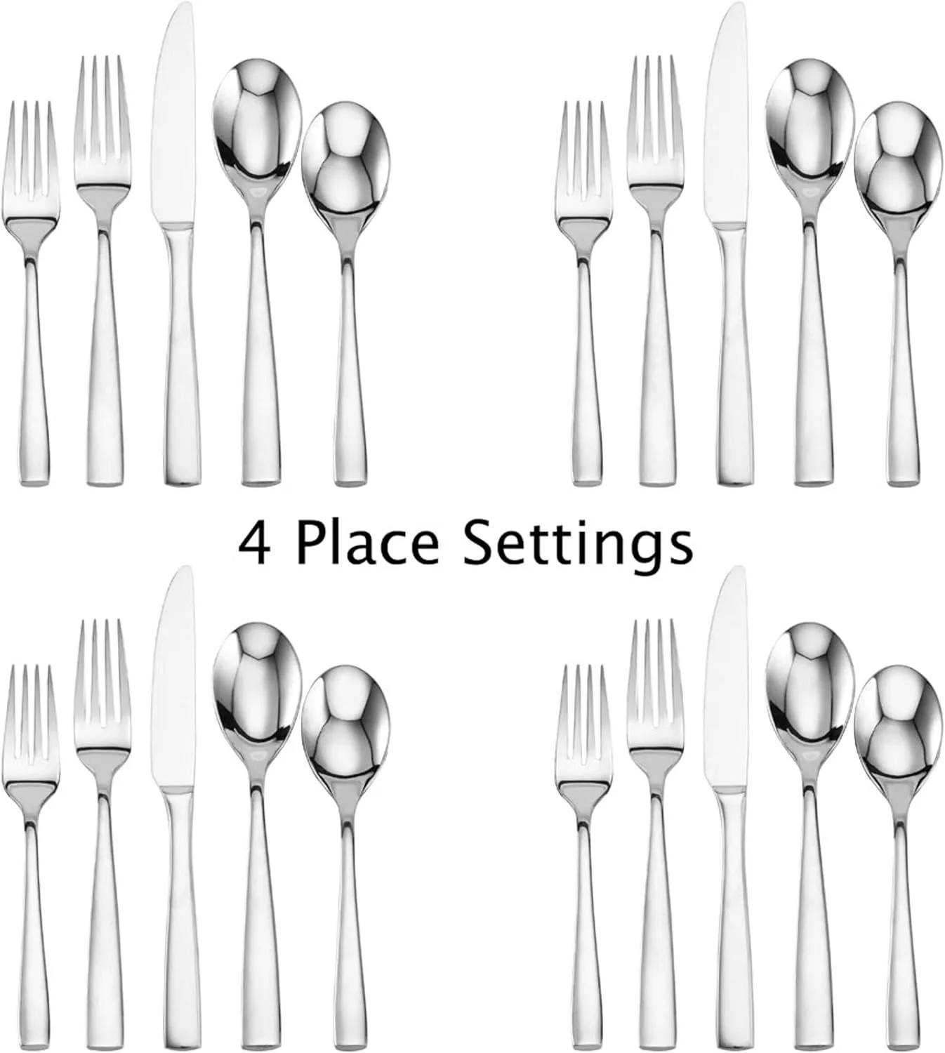 Mikasa, Delano Flatware Service for 4, 20 Piece Set, 18/0 Stainless Steel Silverware Set