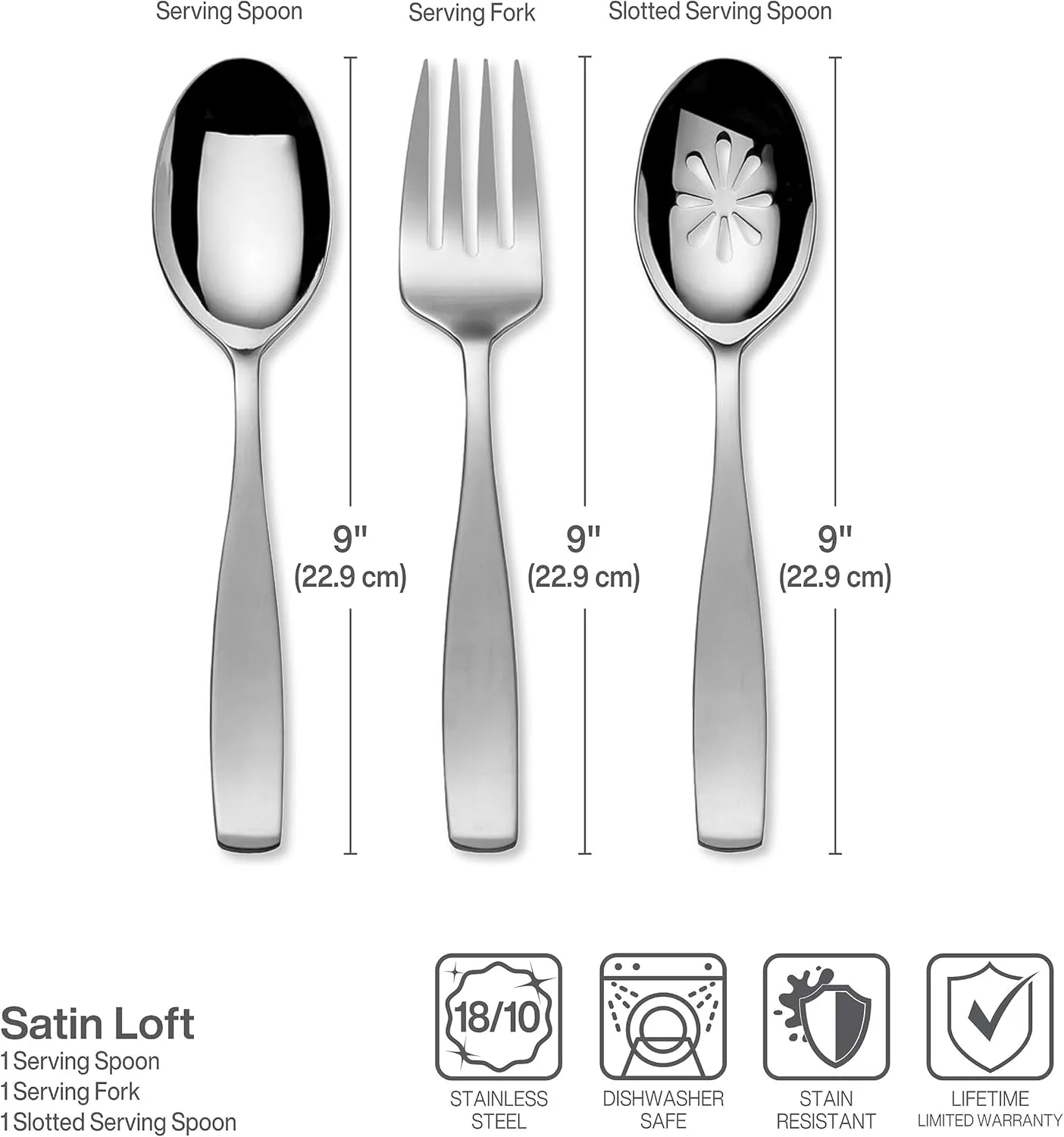 Mikasa Opulent Hammerd 75-piece silverware set, 18/10 stainless steel cutlery set for 12, includes 5-piece serving utensils set, plus steak knives