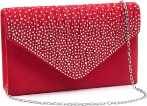 Milisente Evening Bag for Women Glitter Rhinestone Wedding Evening Purse Crystal Envelope Crossbody Shoulder Clutch Bags