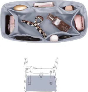 Mini Lindy Bag Insert, Bag Storage with Silky Satins Material, Lightweight Inner Bag Compatible with Lindy 19 Bag Storage, Handbag Insert with Pockets (Blue Pale, Lindy19)