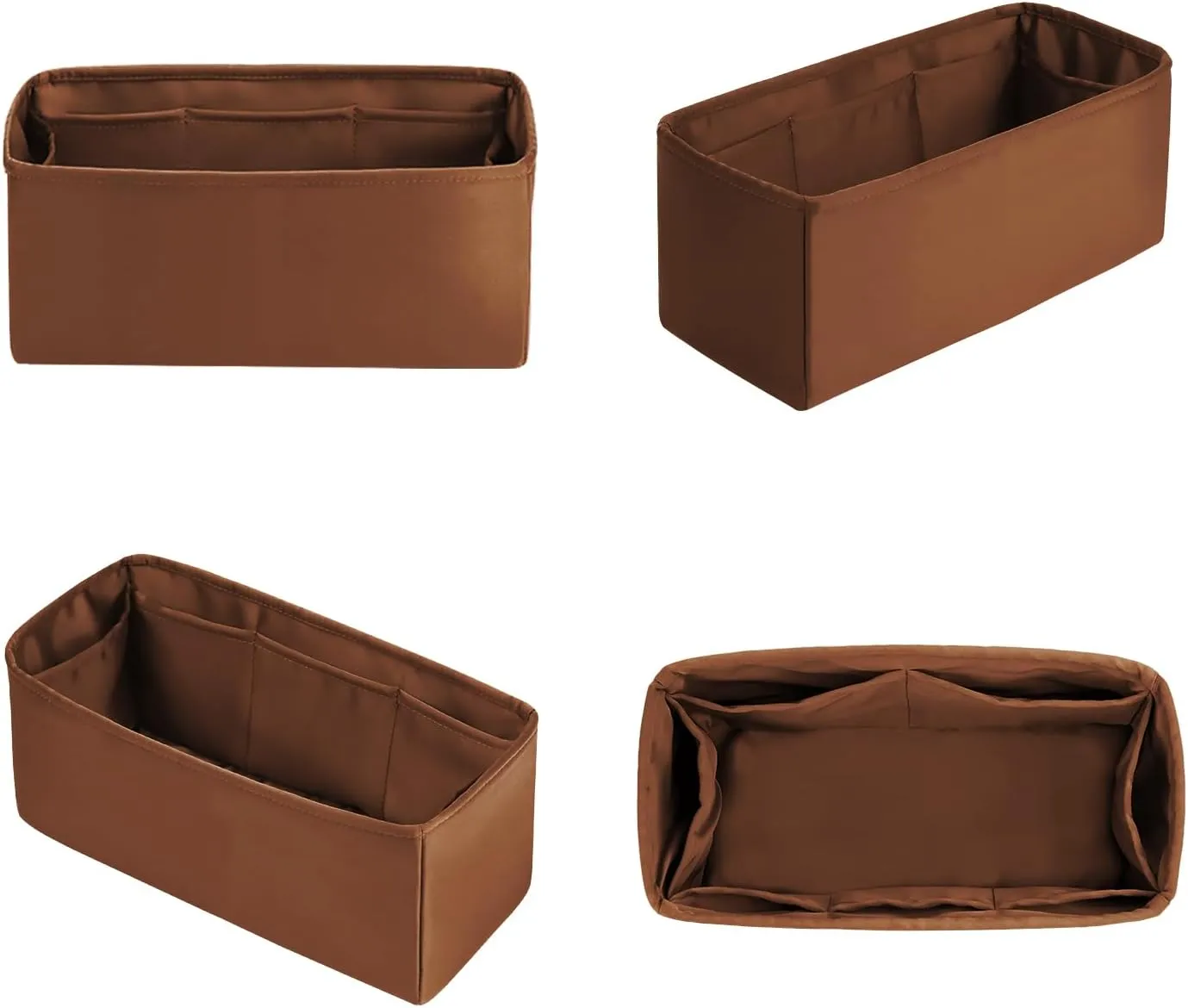 Mini Lindy Bag Insert, Luxury Bags Storage with Silk, Lightweight Inner Bag Compatible with Lindy 19 Bags, Multiple Pockets Large Capacity(Gold, Lindy19)