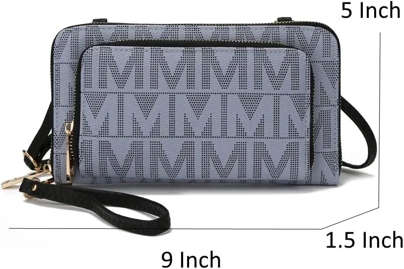MKF Collection Women's Crossbody Phone Bag, Vegan Leather shoulder Bag Cell phone bag Wallet Purse Handbag by Mia K
