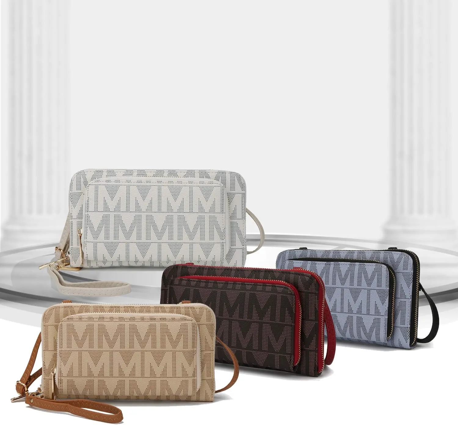 MKF Collection Women's Crossbody Phone Bag, Vegan Leather shoulder Bag Cell phone bag Wallet Purse Handbag by Mia K