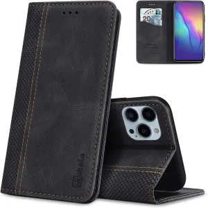 Mobile Phone Case Compatible with Motorola Moto G75 5G Case Protective PU Leather Flip Case Stand Wallet Folding Case Bag Case with [Card Slot] [Stand Function] [Magnetic] Black